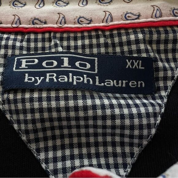 Vintage Polo By Ralph Lauren 90’s Navy Long Sleeve Preppy Polo Shirt XXL (Boys) - Picture 6 of 12